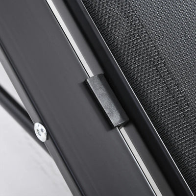 Outsunny Set 2 Lettini Prendisole e Tavolino con Ripiano, in Tessuto Traspirante e Metallo, 59x169x66 cm, Nero