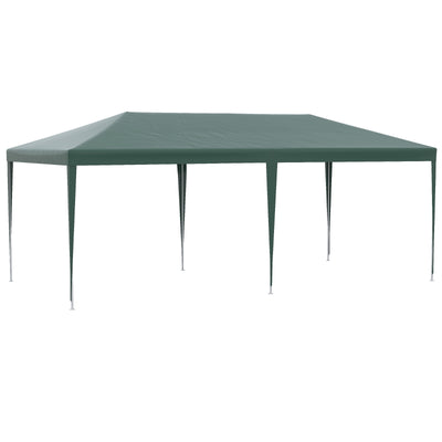 Outsunny Gazebo da Giardino 6x3 m per Eventi con Pareti Rimovibili e Finestre Trasparenti, Verde