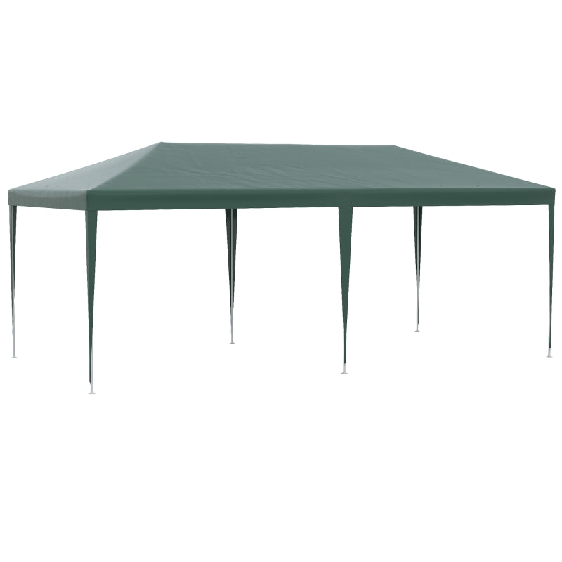 Outsunny Gazebo da Giardino 6x3 m per Eventi con Pareti Rimovibili e Finestre Trasparenti, Verde