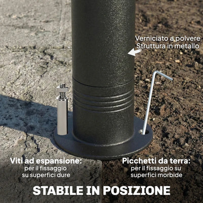 Outsunny Gazebo da Giardino Gazebo da Esterno Doppio Tetto 3x3 m Grigio Scuro
