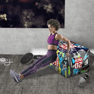SPORTNOW Plyo Box 3 Altezze Jumping Box Antiscivolo per Casa e Palestra, 76x61x51cm, Multicolore