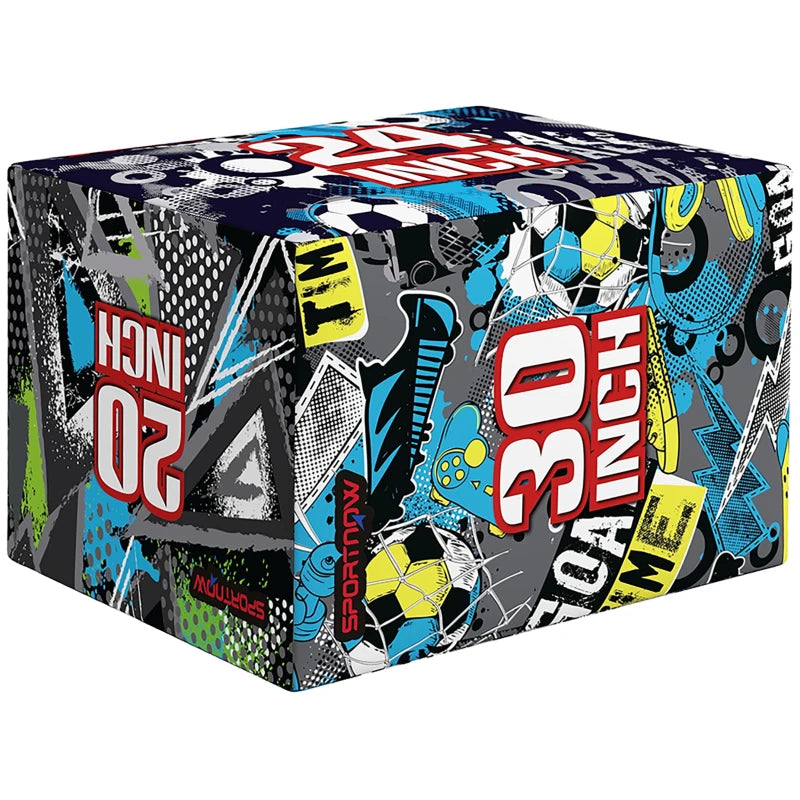 SPORTNOW Plyo Box 3 Altezze Jumping Box Antiscivolo per Casa e Palestra, 76x61x51cm, Multicolore