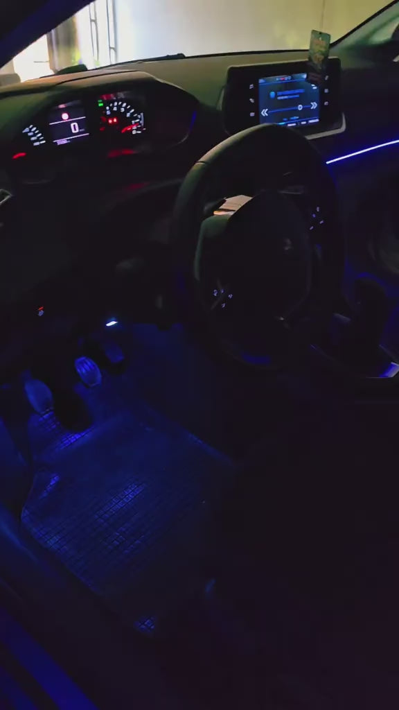 Ambient Light per Peugeot 208/2008 (2019>), Universale, Luci Ambiente con Comando da App, RGB Led Interior, Led Dinamico