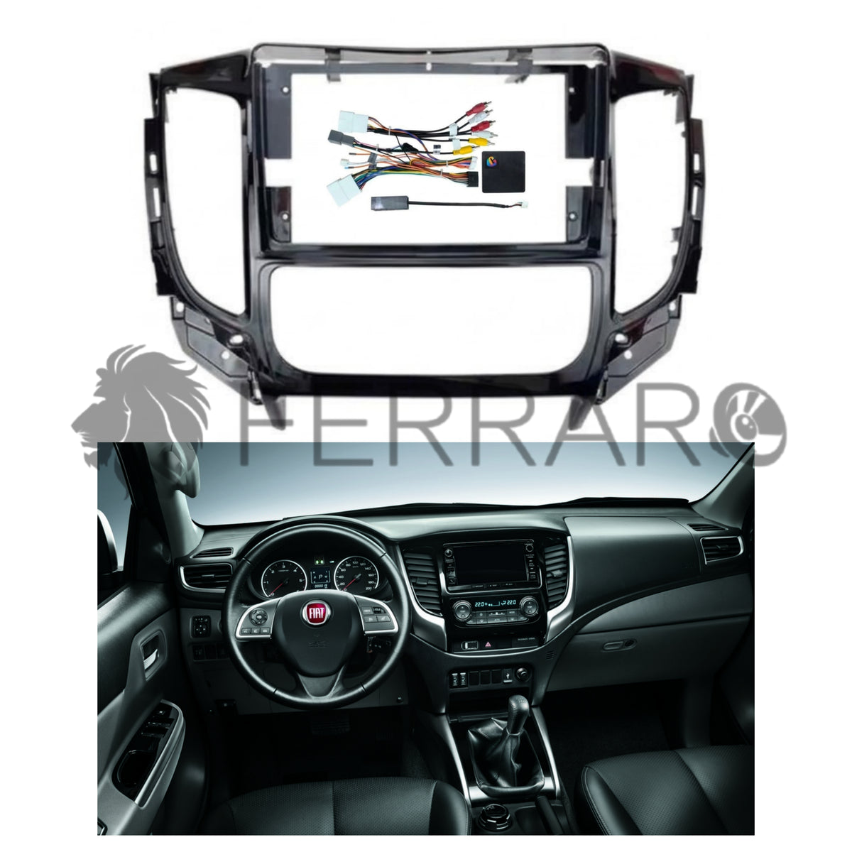 (PRENOTA) Kit Montaggio Autoradio 9"Pollici per Fiat Fullback (2016-2019) , Mascherina, Cablaggio Autoradio Android