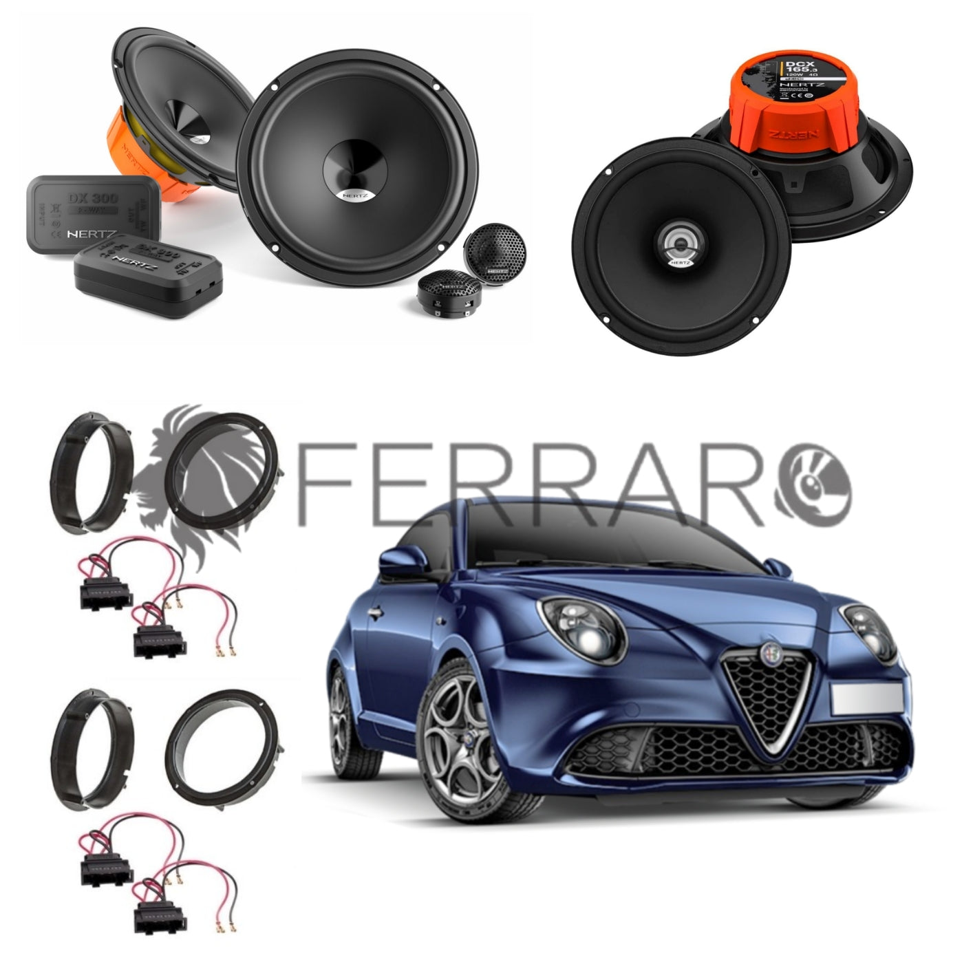 Hertz Kit 6 Casse, DSK 165.3, DCX 165.3, Ant/Post, Alfa Romeo Mito