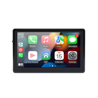 Universal Monitor [PORTABLE] - 7"Inch, Plug and Play, Car Play and Android Auto, Mirror Link, Bluetooth, Radio, Aux