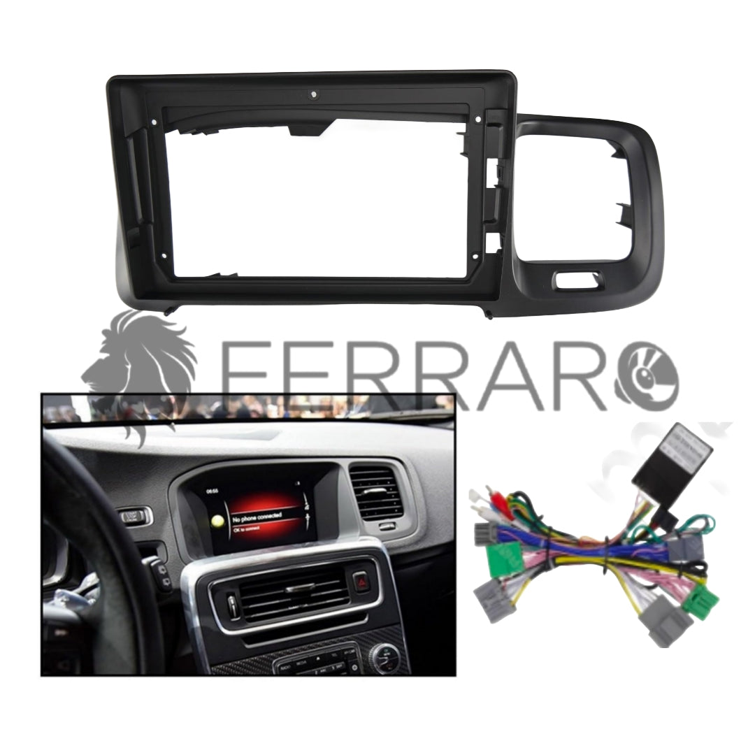 (PRENOTA) Kit Montaggio Autoradio 9"Pollici Volvo V60, S60 (2010-2018), Mascherina, Cablaggio per Autoradio Android