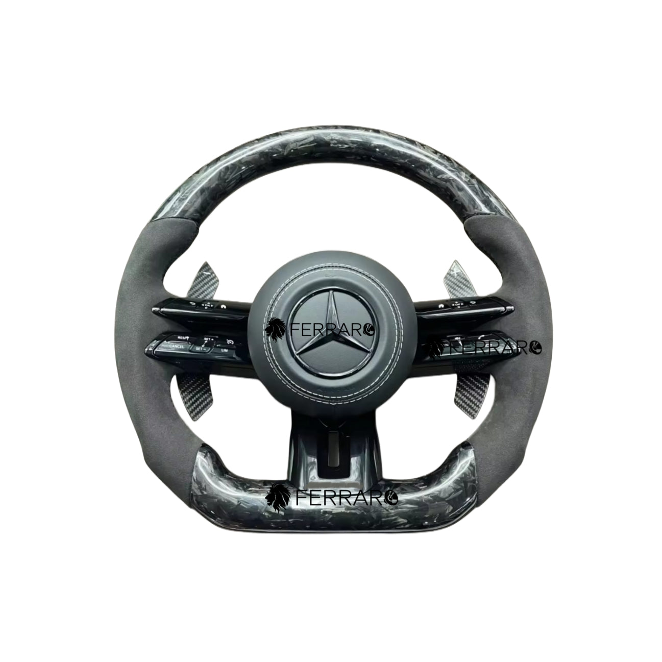 (PRENOTA) Volante  per Mercedes, Nera, Forgiatura, Perforazione, Galvanica, AMG