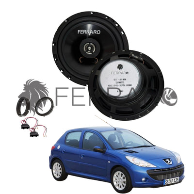 FerraroStore Kit 2 Altoparlanti, ASC-652PC, Anteriori, Peugeot 206 dal 1998>