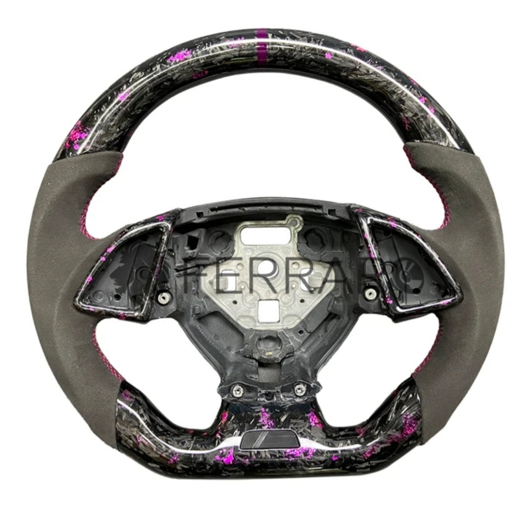 (PRENOTA) Volante Sportivo per Chevrolet Corvette C7 (2014-2019), Carbonio, Customizzato in Pelle