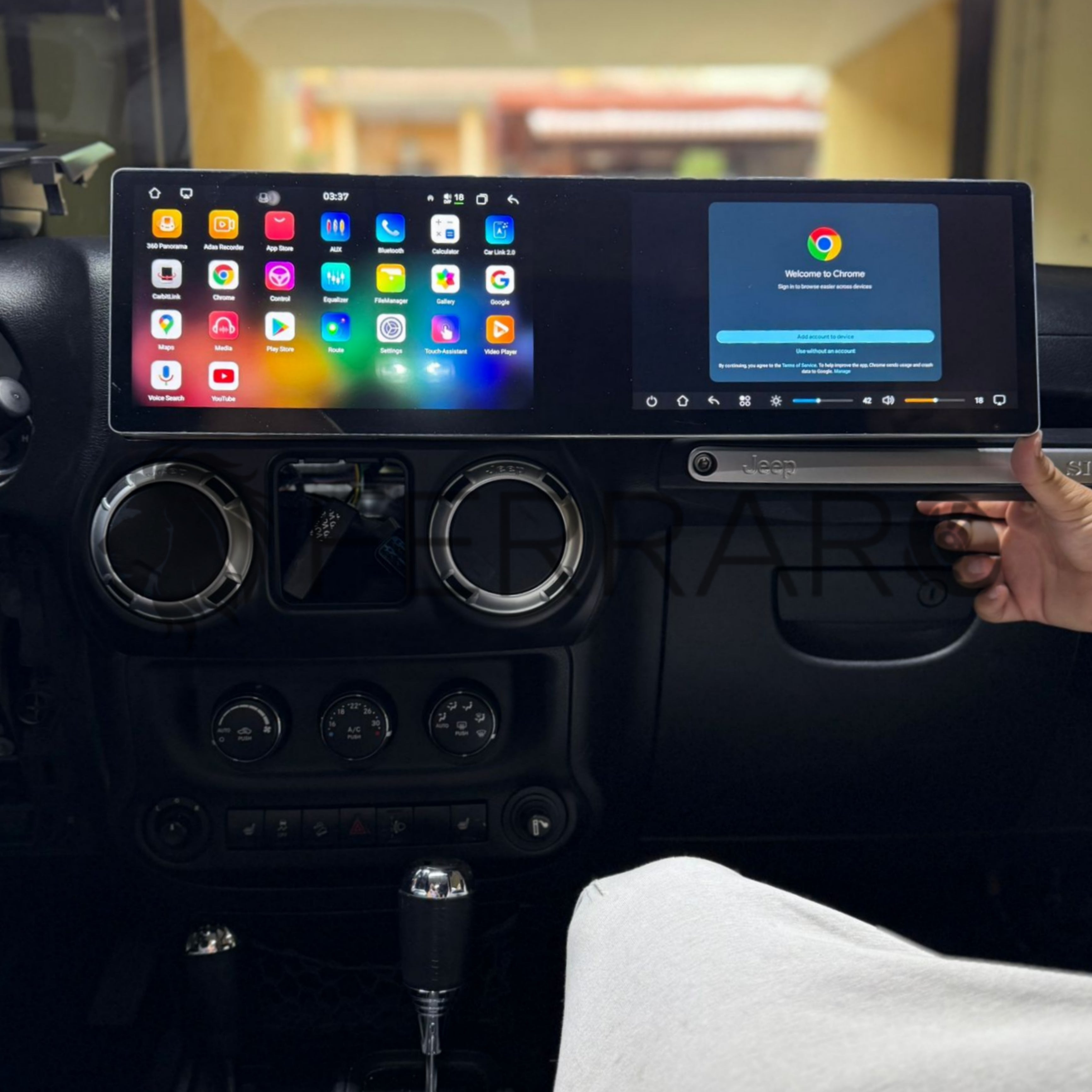 (PRENOTA) Autoradio per Jeep Wrangler 3 JK 10" + 10" (2010-2018) Android, Bluetooth, CarPlay, Android Auto, 8/256GB Ram