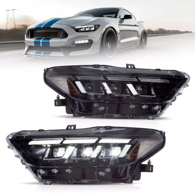 (PRENOTA) Fanali Anteriore Completo per Ford Mustang Eco Boost, GT, GT350, GT500 (2015-2017) a LED