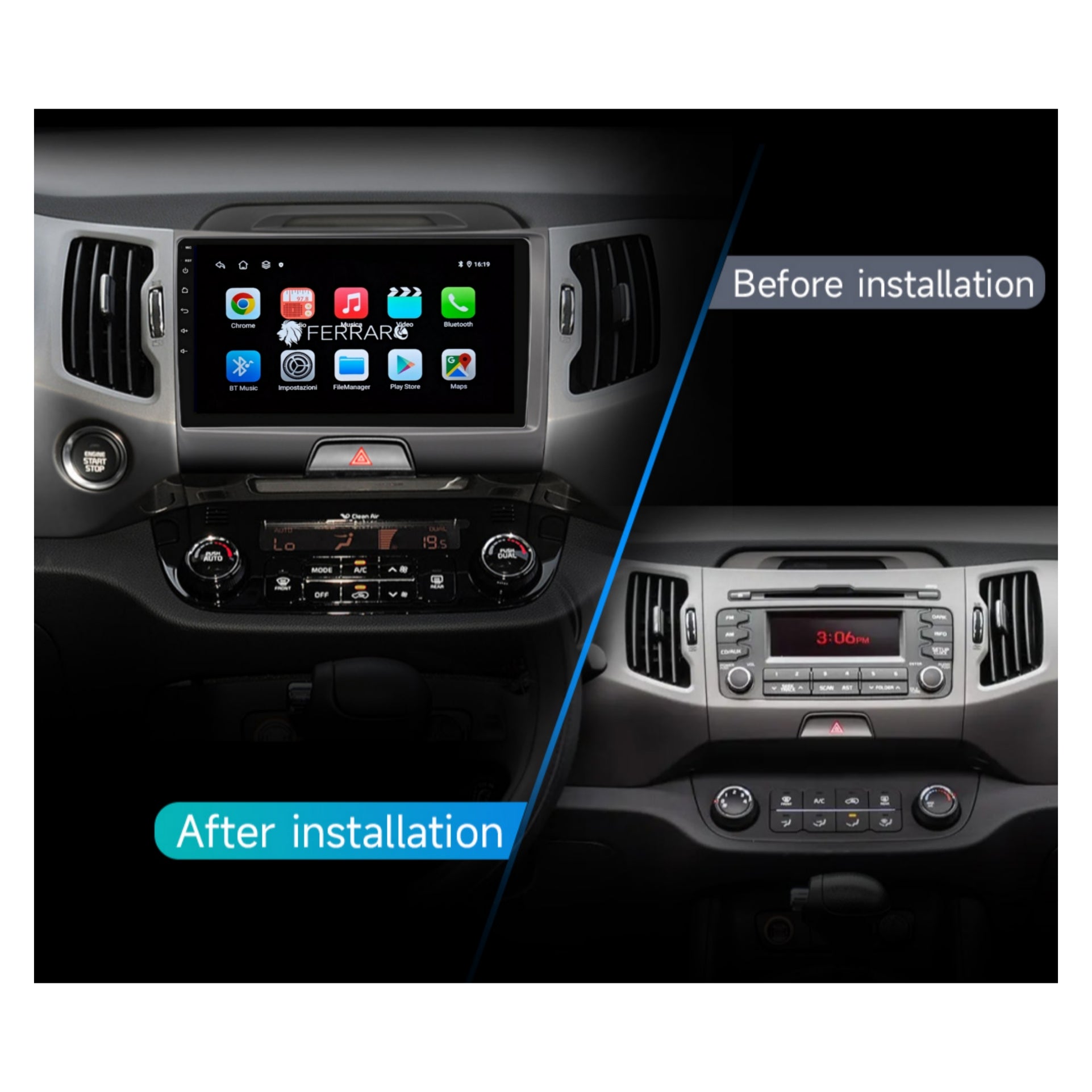Autoradio per Kia Sportage 3 9" (2010-2016) Android, Bluetooth, CarPlay, Android Auto, 2GB/4GB/6GB/8GB Ram