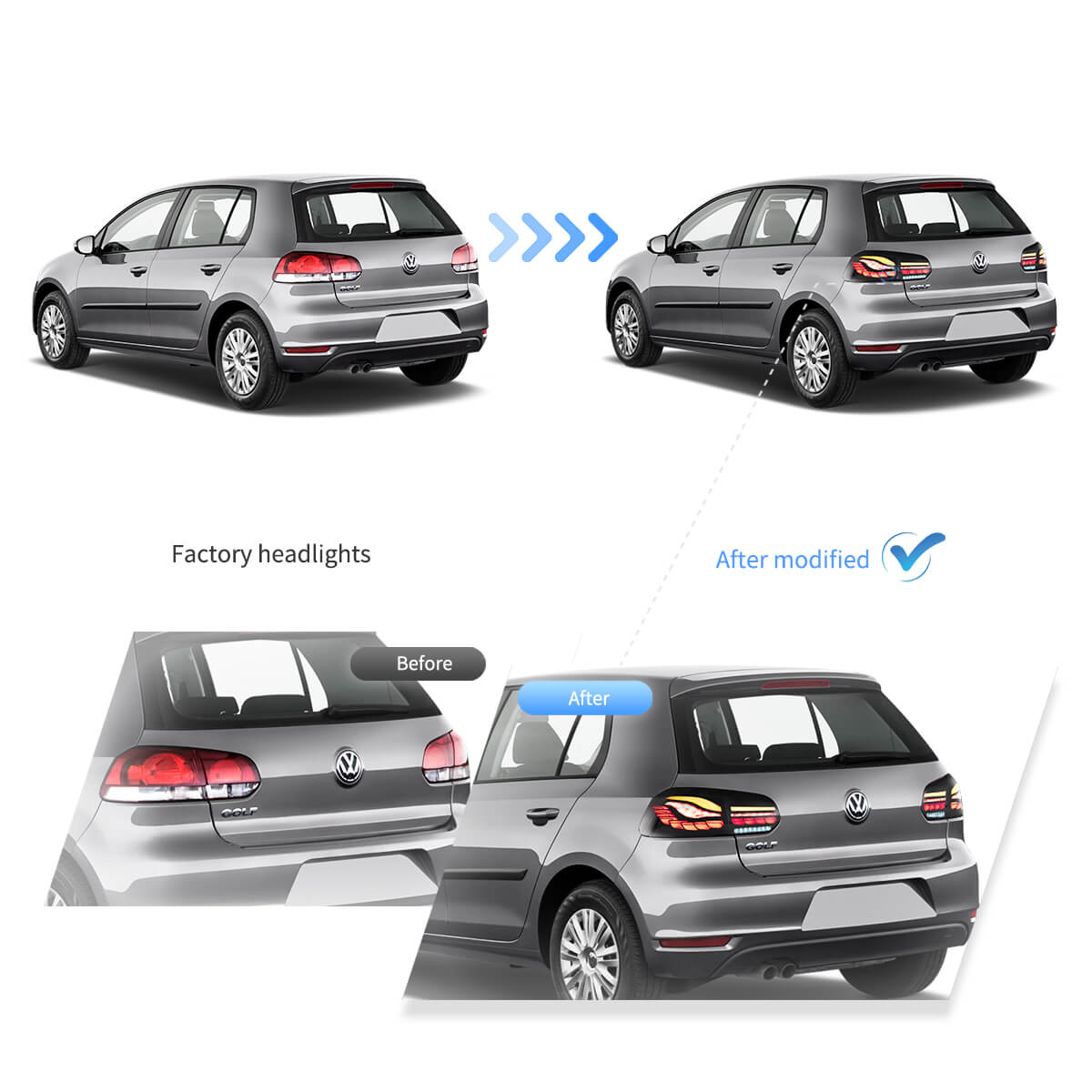 (PRENOTA) Fanali Posteriore Completo per Volkswagen Golf VI, MK6 (2008-2012) a LED