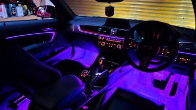 (PRENOTA) Ambient Light per BMW Serie 1 F20, F21, M140i, M135i, 116i, 118i, 120i, 125i, 256 Colori, APP