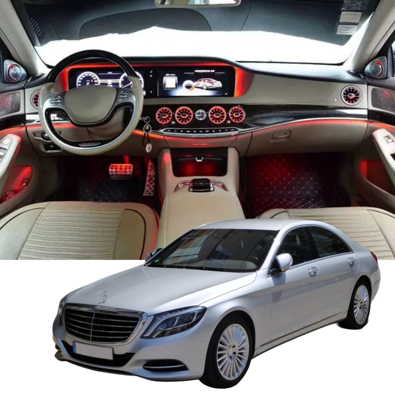 (PRENOTA) Ambient Light Tweeter per Mercedes Benz Classe S W222, 256 Colori, APP