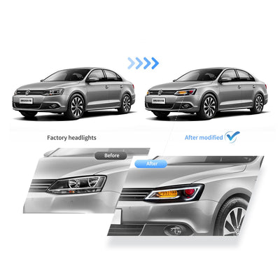 (PRENOTA) Fanali Anteriore Completo per Volkswagen Jetta MK6 (2011-2018) a LED