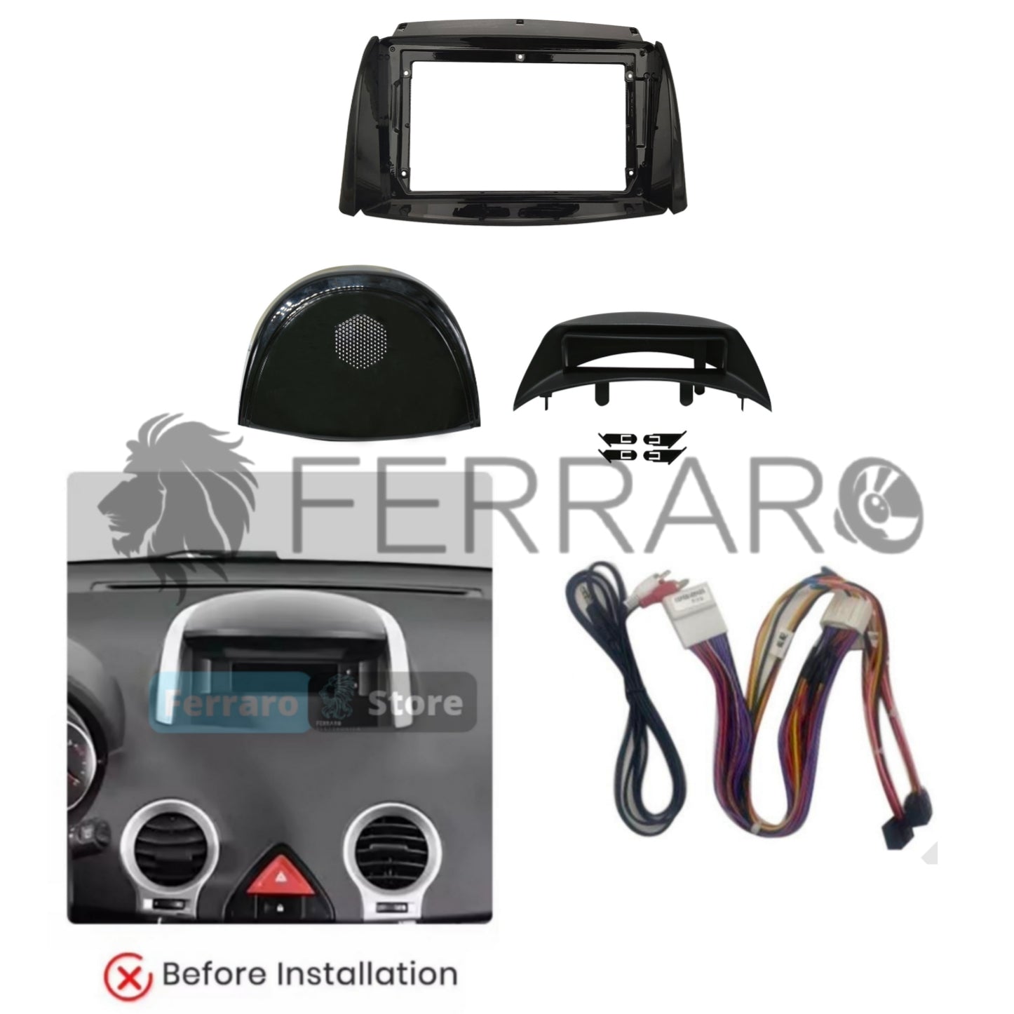 Kit Montaggio Autoradio 9"Pollici Renault Koleos (2008-2016) Mascherina, Cablaggio per  Autoradio Android