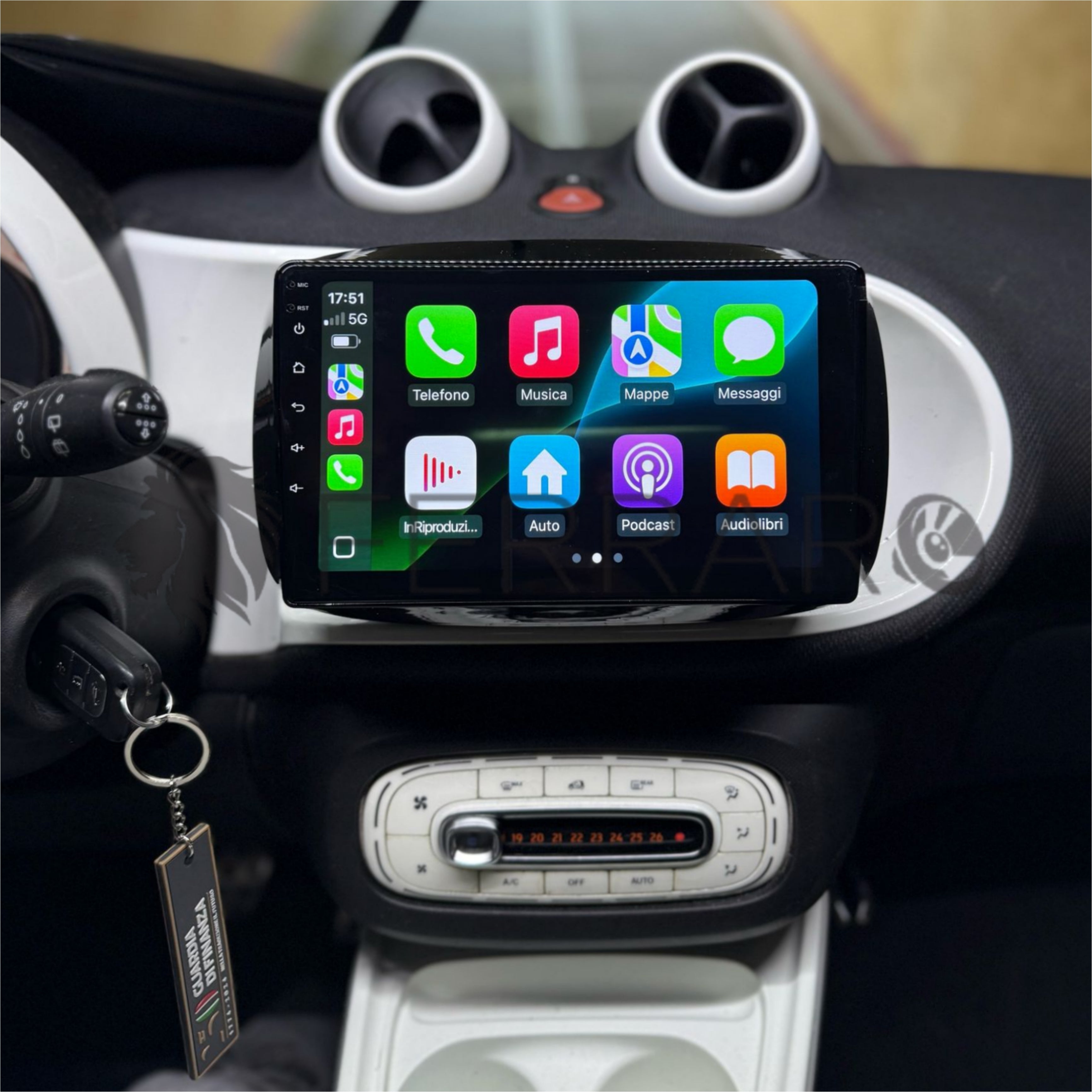 Autoradio per Smart 453 9" 2K | 2014-2020 | Android | Bluetooth | CarPlay | Android Auto | 12/256GB Ram