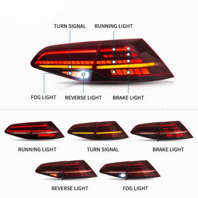 (PRENOTA) Fanali Posteriore Completo per Volkswagen Golf VII, MK7 (2012-2021) a LED