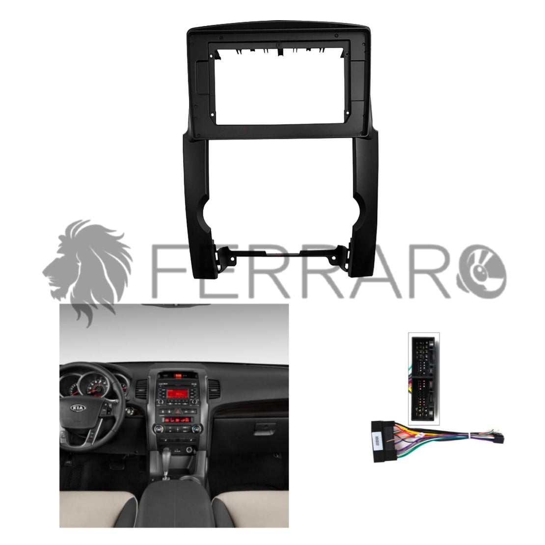 (PRENOTA) Kit Montaggio Autoradio 10.1"Pollici Kia Sorento (2009-2012) Mascherina, Cablaggio Autoradio Android