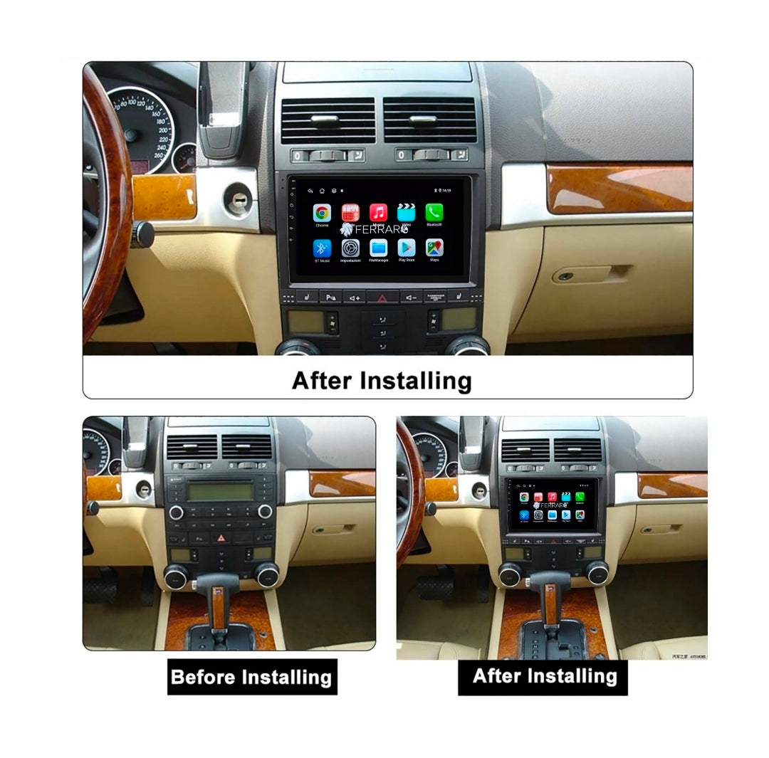(PRENOTA) Kit Montaggio Autoradio 9"Pollici Volkswagen Touareg (2002-2010), Mascherina, Cablaggio per Autoradio Android