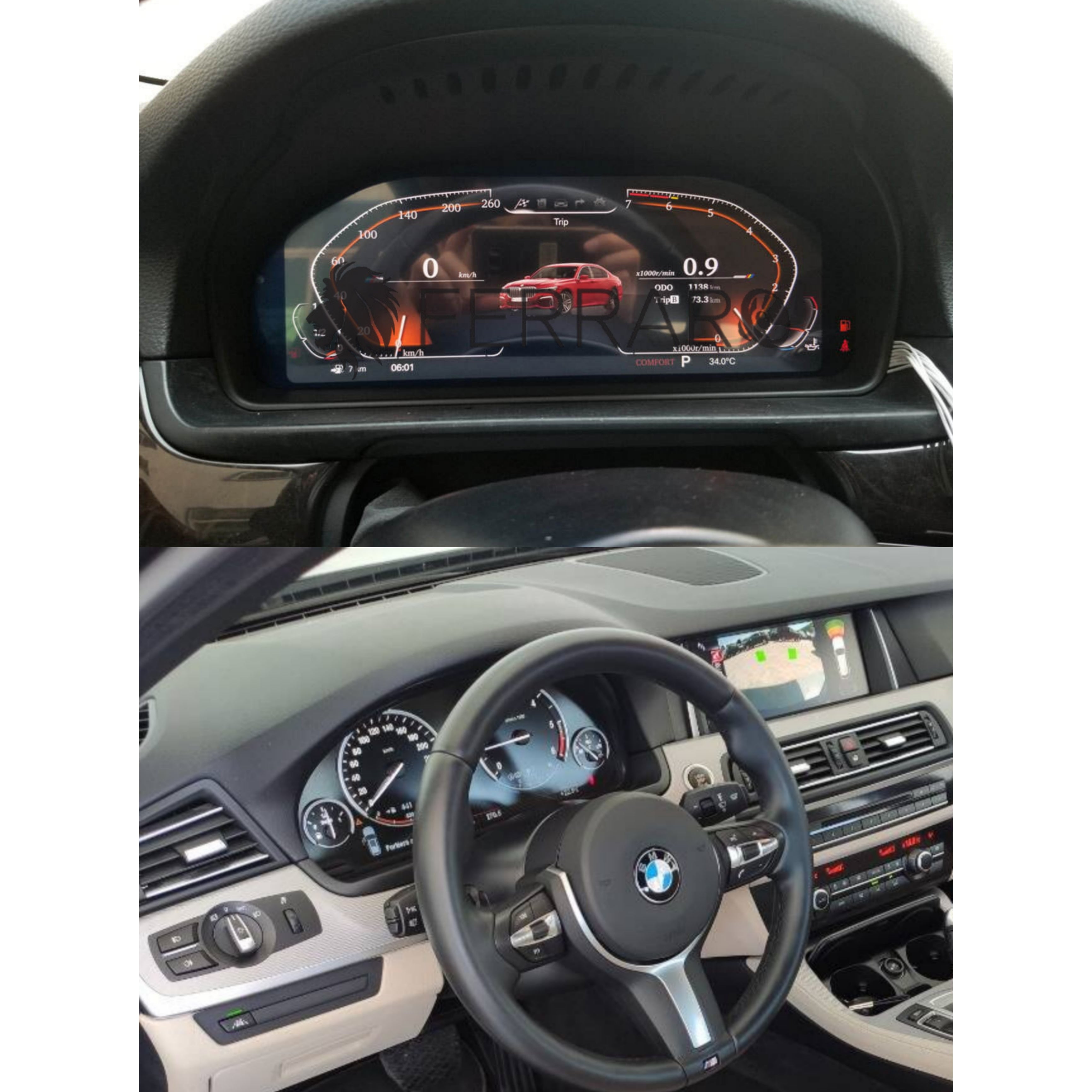(PRENOTA) Virtual Cockpit 12.3" per BMW Serie 5, F10, F11, F18, F25 (2010-2017), HD Ultra, CarPlay e Android Auto