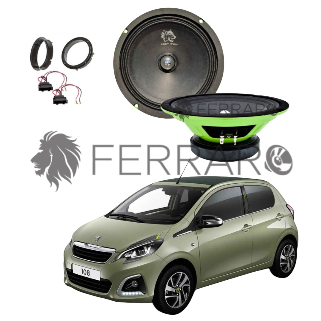 FerraroStore Kit 2 Altoparlanti, PV165.3, Anteriori, Peugeot 108 dal 2014>