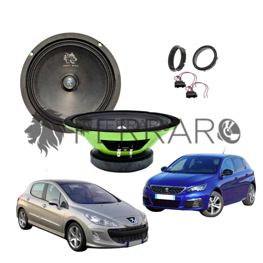 FerraroStore Kit 2 Altoparlanti, PV165.3, Ant o Post, Peugeot 308 1ª/2ª (2007-2021)