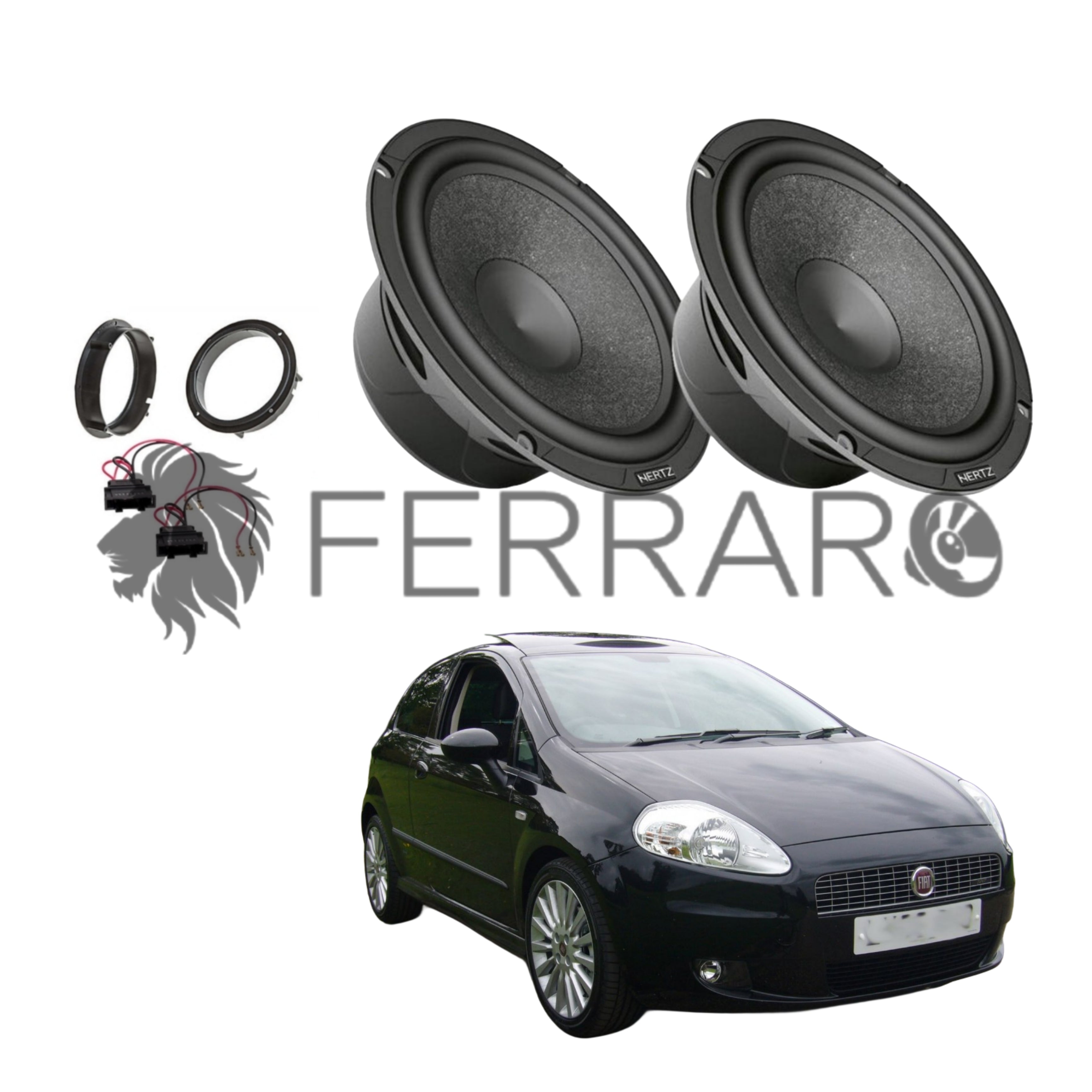 Hertz Kit 2 Casse, C 165, Anteriori, per Fiat Grande Punto