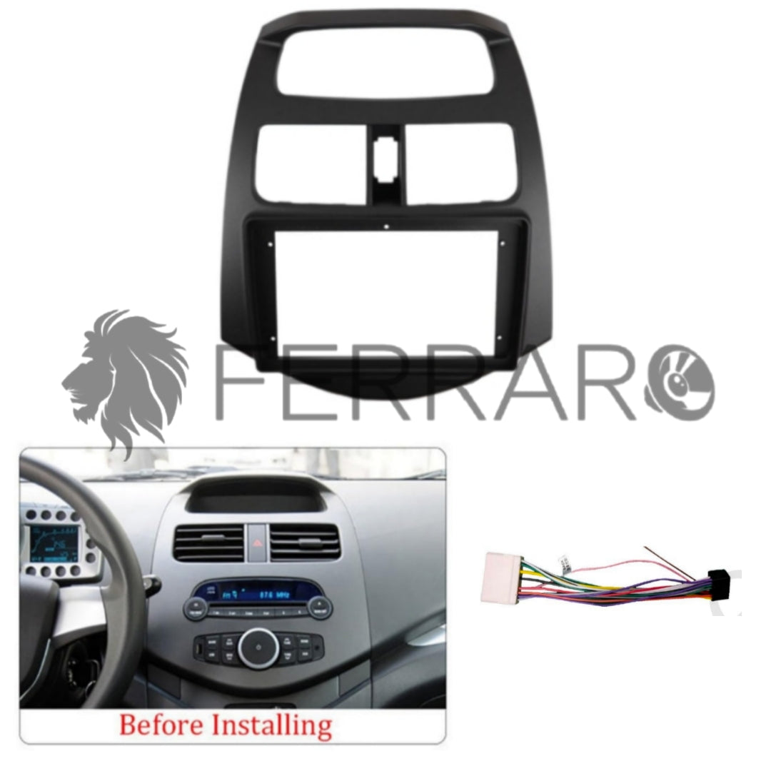 (PRENOTA) Kit Montaggio Autoradio 9"Pollici Chrevolet Spark (2010-2014) Mascherina, Cablaggio Autoradio Android