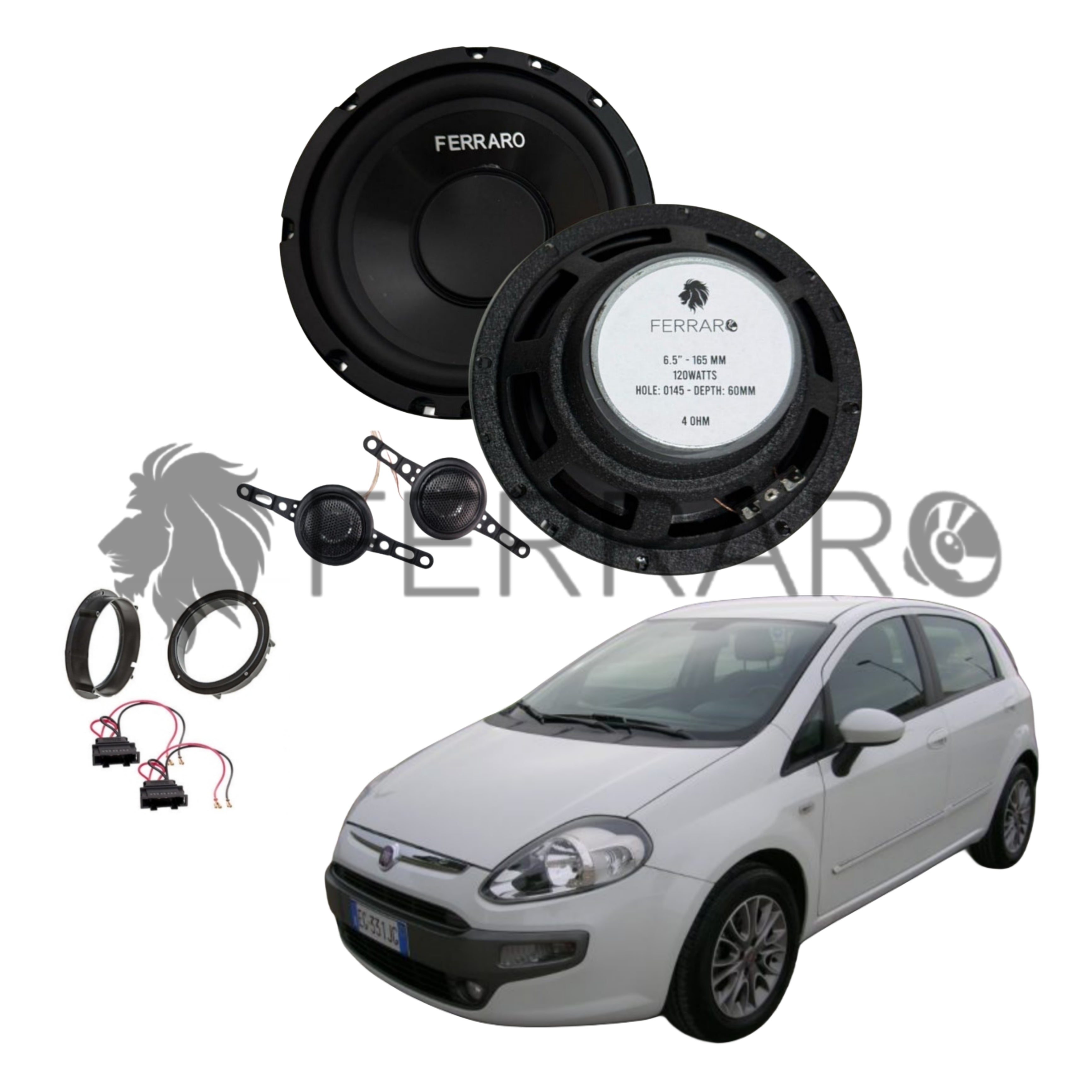 FerraroStore Kit 2 Altoparlanti, ASK-165.2, Ant o Post, Fiat Punto Evo