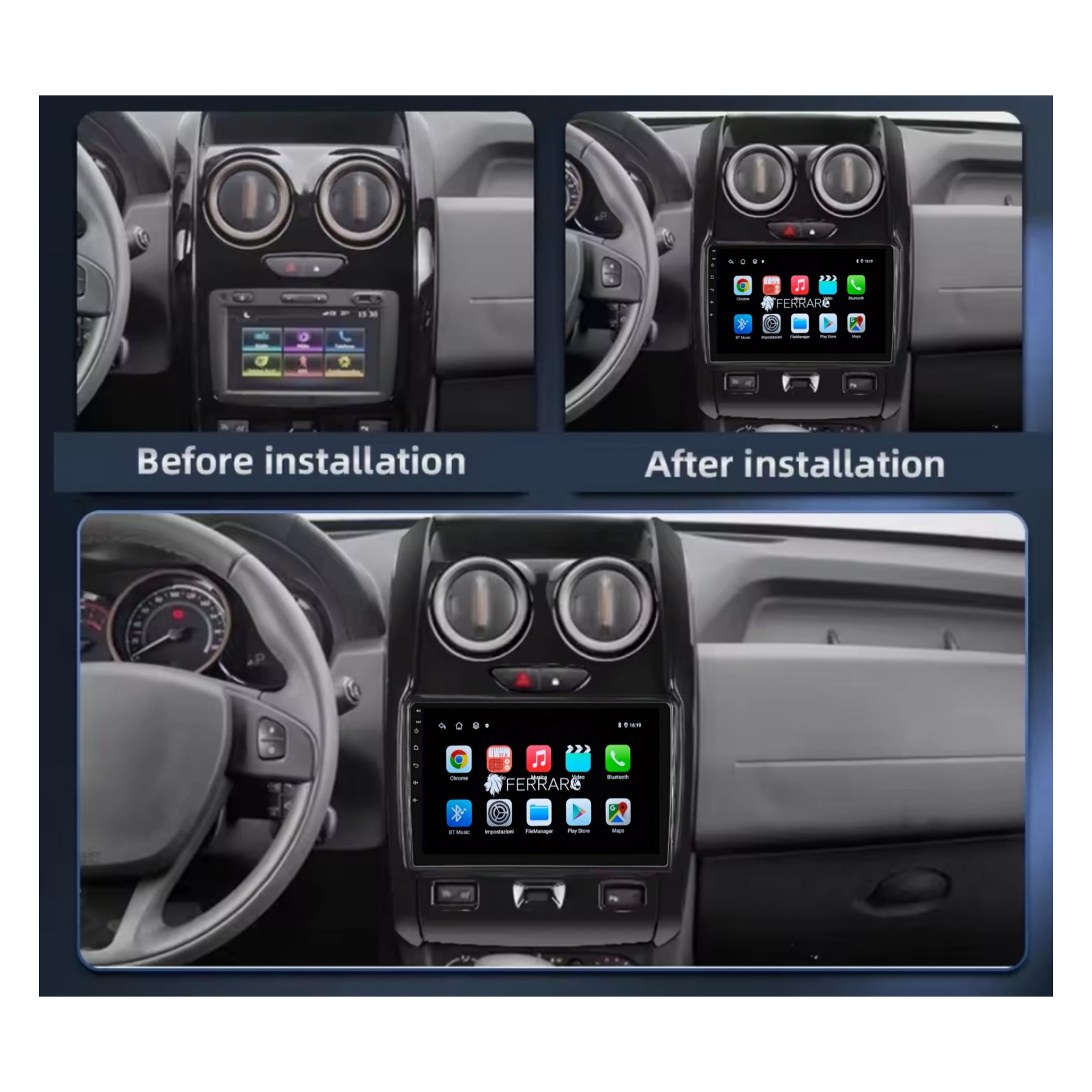 (PRENOTA) Autoradio per Renault Duster, Lada Largus 9", Android,  Bluetooth, CarPlay, Android Auto, 2GB/4GB/6GB/8GB Ram