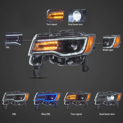 (PRENOTA) Fanali Anteriore Completo per Jeep Grand Cherokee WK2 (2014-2021) a LED