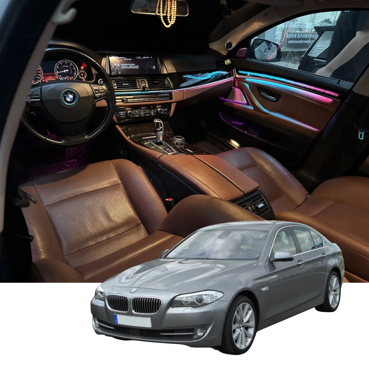 (PRENOTA) Ambient Light per BMW Serie 5 F10, F11 (2011-2017), 256 Colori, APP