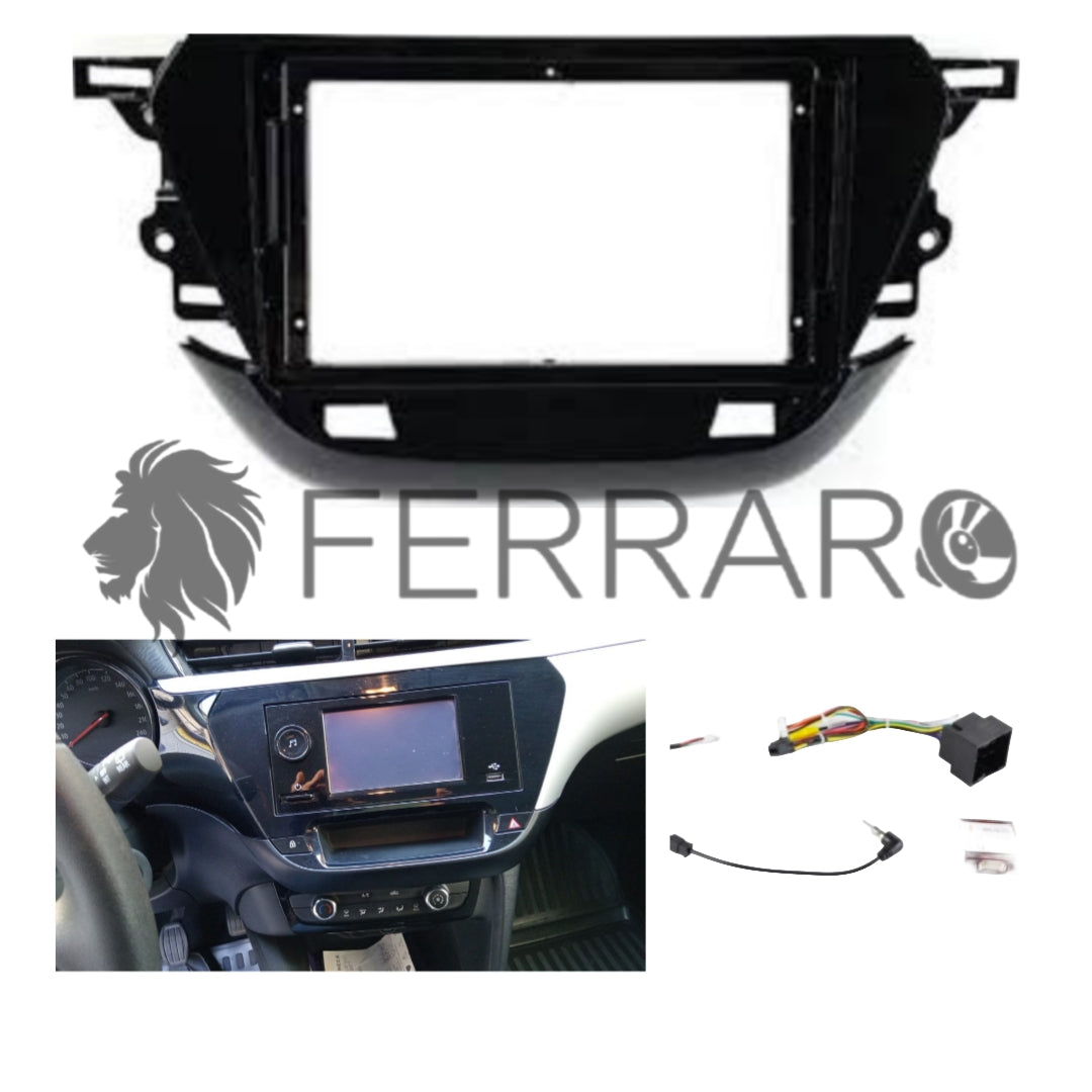 Kit Montaggio Autoradio 9"Pollici Opel Corsa F (2019-2025), Mascherina, Cablaggio per Autoradio Android