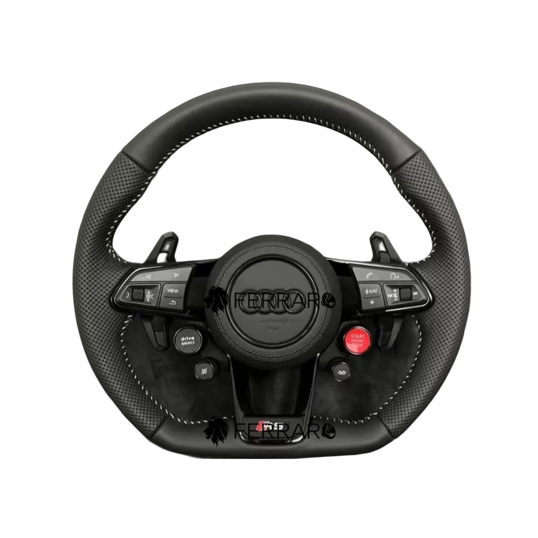 (PRENOTA) Volante  per Audi, Mezzo Punzonato, Filettatura, Pulsanti, RS