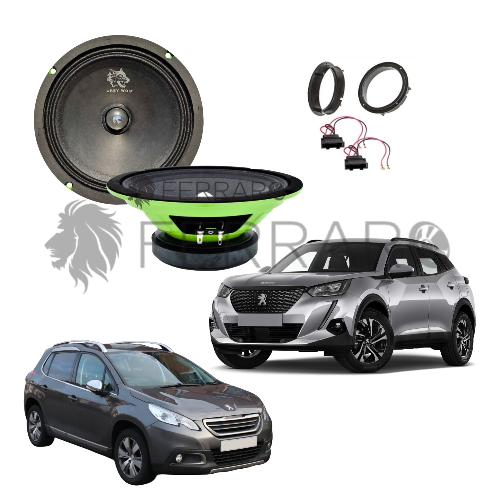 FerraroStore Kit 2 Altoparlanti, PV165.3, Ant o Post, Peugeot 2008 1ª/2ª dal 2013>
