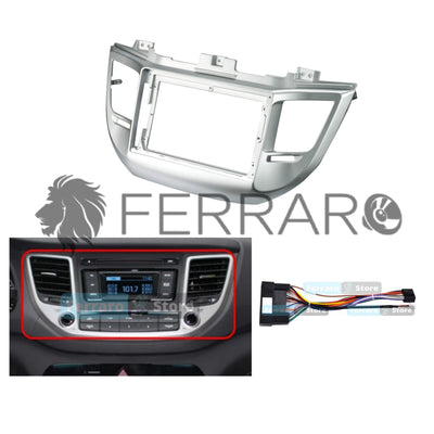 Kit Montaggio Autoradio 9"Pollici Hyundai IX35, Tucson 3 (2015-2018) Mascherina, Cablaggio per Autoradio Android