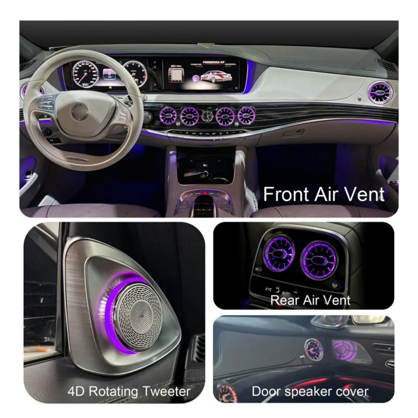 (PRENOTA) Ambient Light Tweeter per Mercedes Benz Classe S W222, 256 Colori, APP