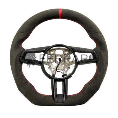(PRENOTA) Volante Sportivo per Porsche Macan, Cayenne, Panamera , Carbonio, Customizzato in Pelle