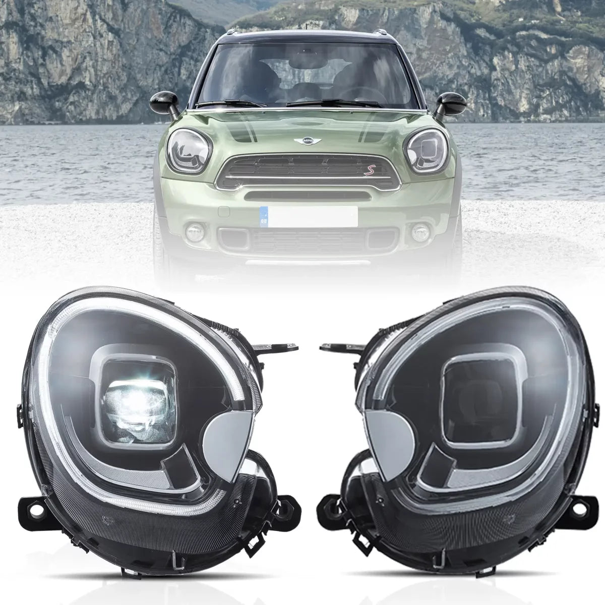 (PRENOTA) Fanali Anteriore Completo per BMW Mini Countryman R60 (2010-2017) a LED
