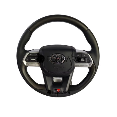 (PRENOTA) Volante per Toyota, Taglio Sportivo, Filo Nero, Pelle Nera