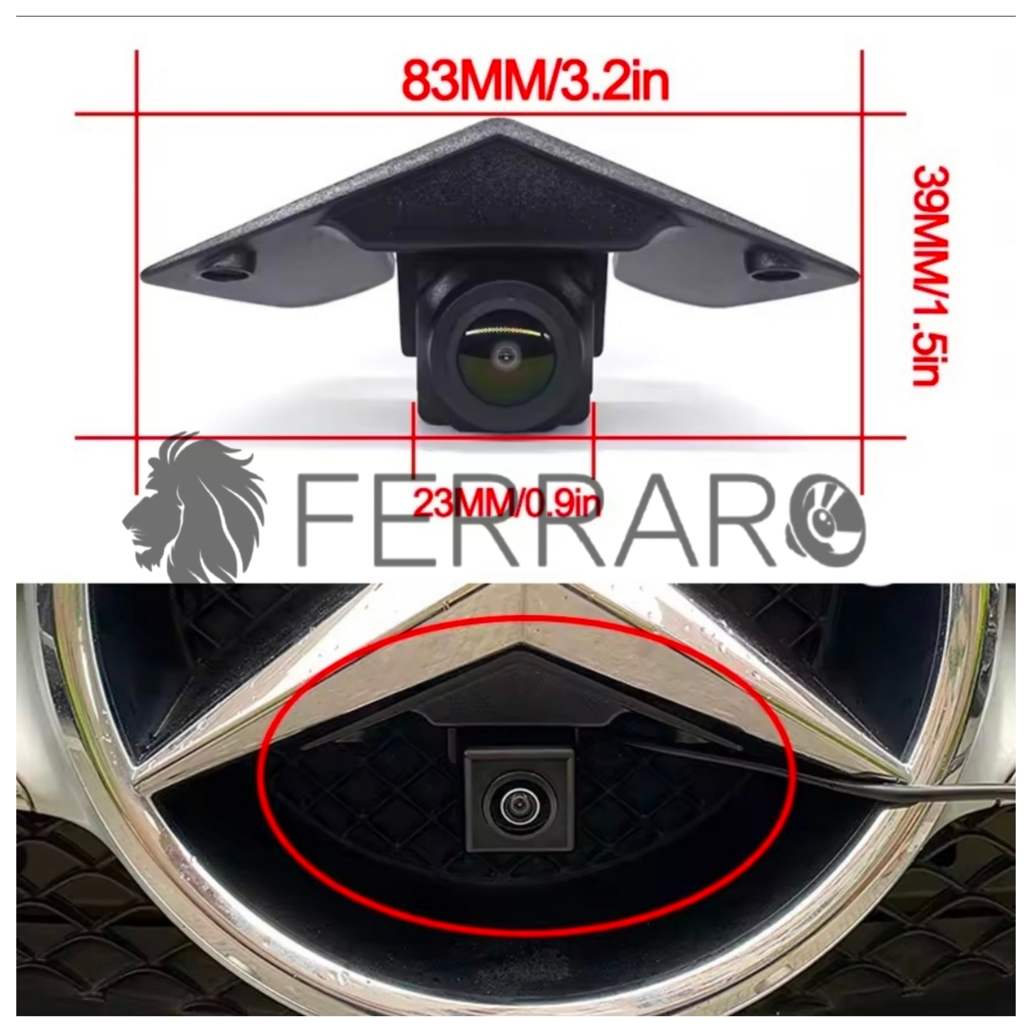 (PRENOTA) Telecamera   Frontale per Mercedes Sprinter, ML, SLK, Vito (Compatibilità in Descrizione), AHD, 1920x1080, 170° Gradi