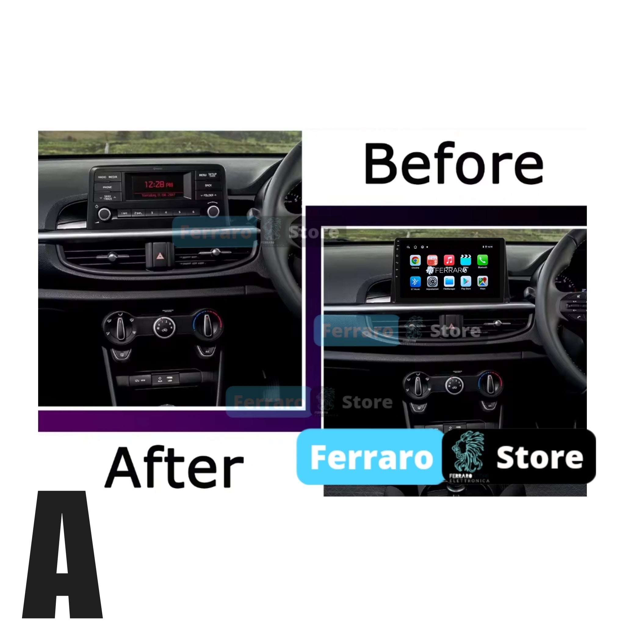 Autoradio per Kia Picanto 9" (2017-2020) Android, Bluetooth, CarPlay, Android Auto, 2GB/4GB/6GB/8GB Ram