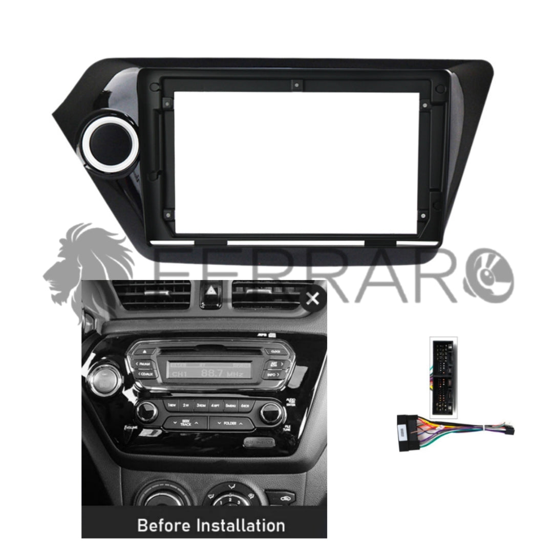 (PRENOTA) Kit Montaggio Autoradio 9"Pollici Kia Rio (2011-2016) Mascherina, Cablaggio per Autoradio Android