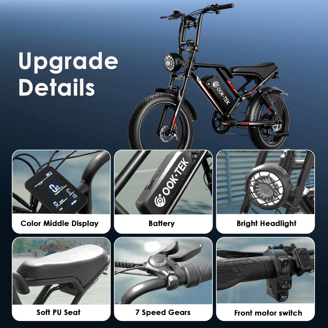 FerraroStore S8-Single, Bici Elettrica Pieghevole, 20", Batteria 48V