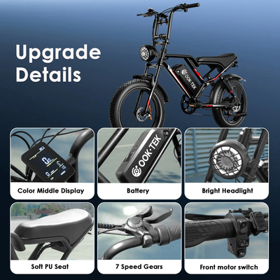 FerraroStore S8-Single, Bici Elettrica Pieghevole, 20", Batteria 48V