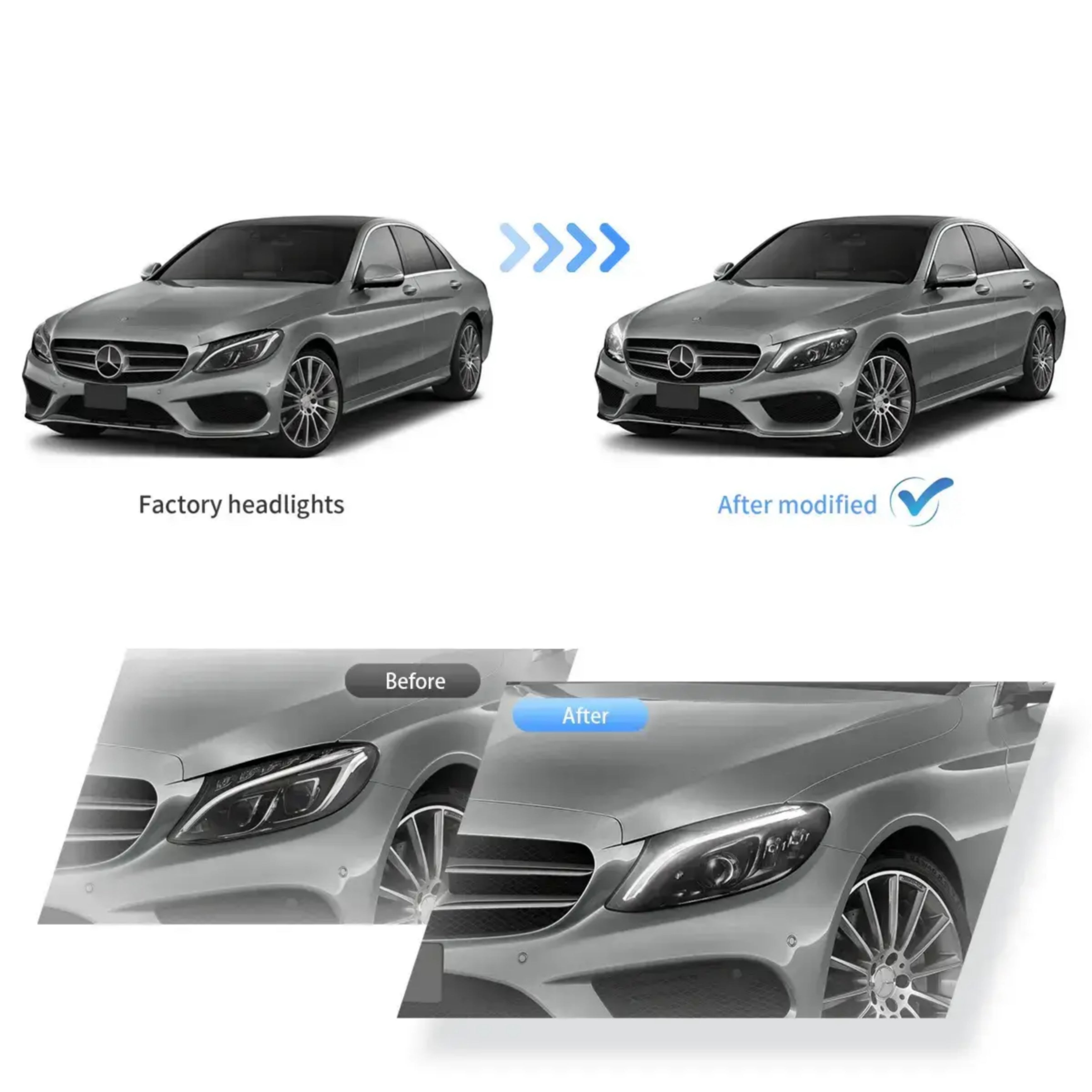 (PRENOTA) Fanali  Anteriore Completo per Mercedes Classe C W205 (2015-2021) a LED