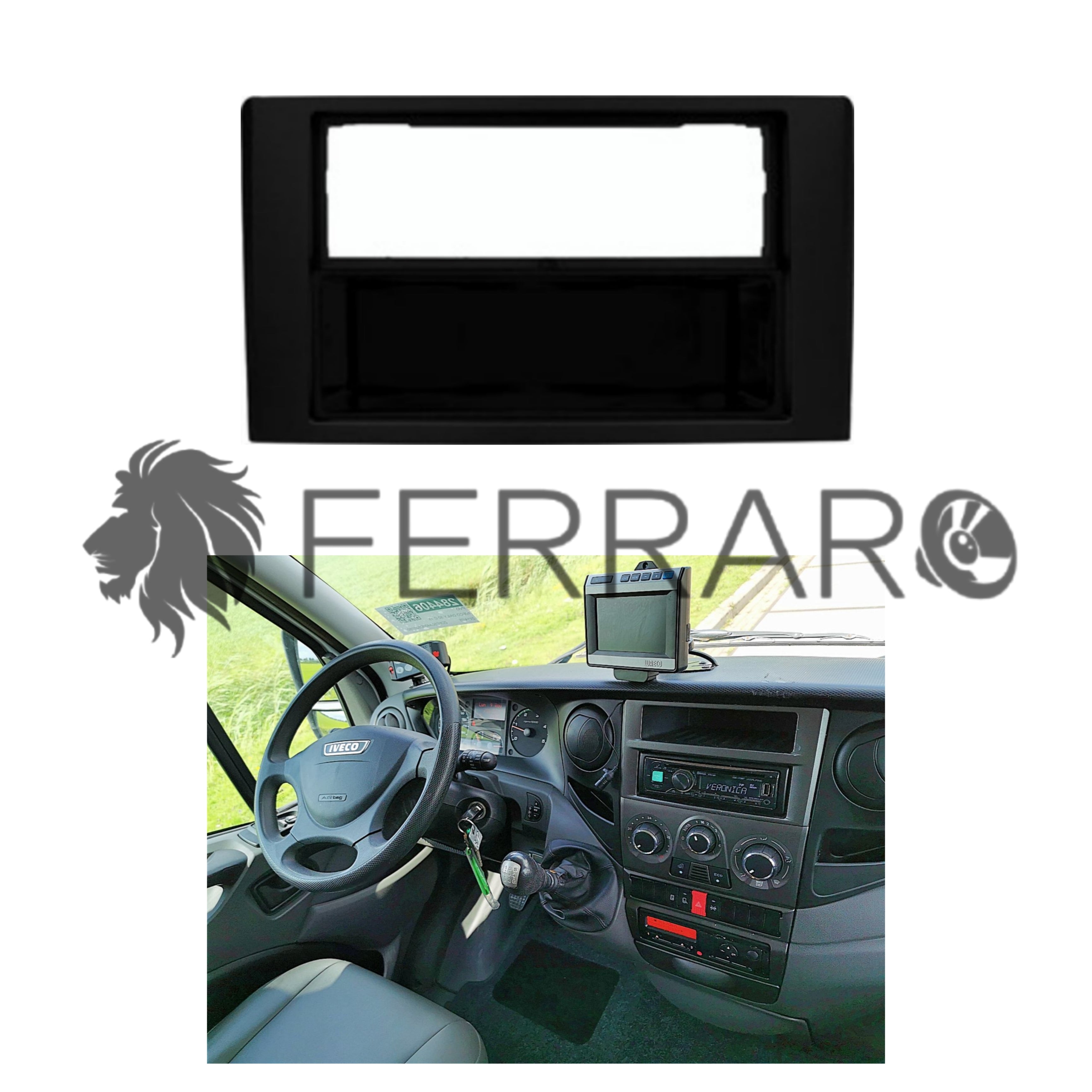 Mascherina 1DIN per Iveco Daily (2007-2009), Nero